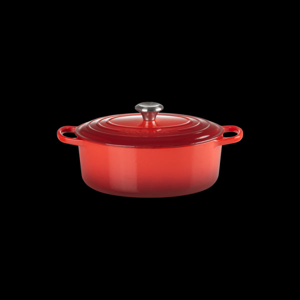 Cocotte Ovale En Fonte Emaillée 27cm Cerise