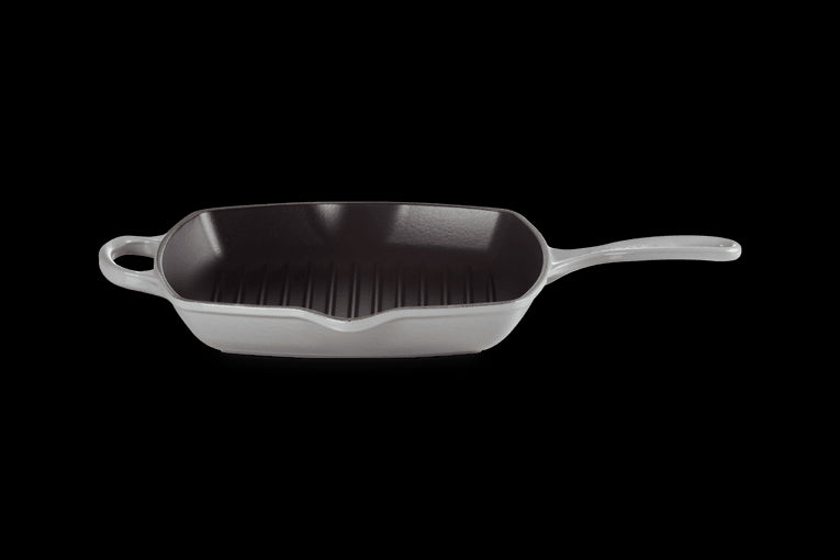Skillet Carré En Fonte Emaillée 26cm Gris Clair