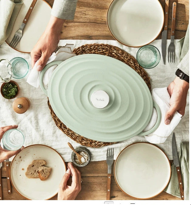 Faitout Ovale 34X26cm Fonte Lov - Vert