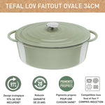 Faitout Ovale 34X26cm Fonte Lov - Vert