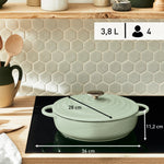 Faitout Peu Profond Fonte LOV Vert (28CM)