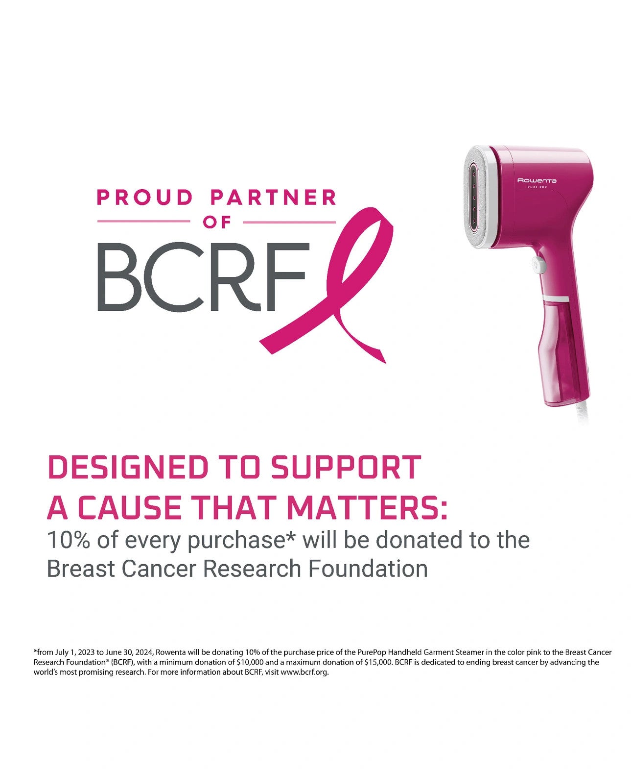 Défroisseur Vapeur à Main Rowenta Pure Pop Slim Rose - 1300W