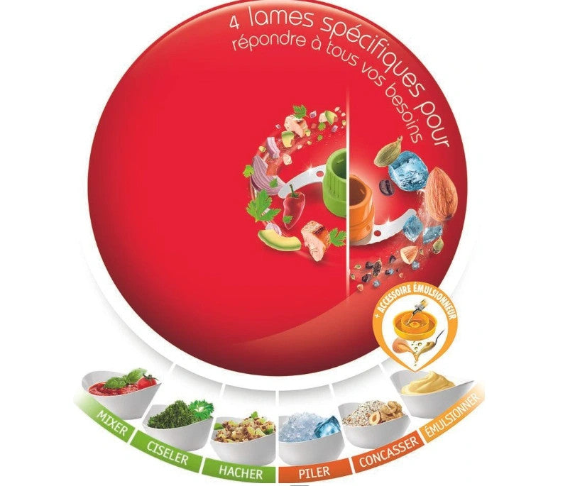 Multimoulinette 6 en 1 XXL AT723110 Hachoir - 500W - 6 fonctions