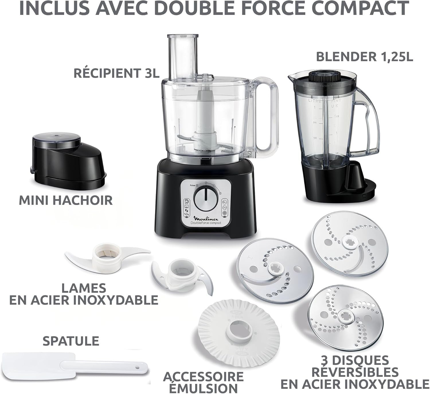 Robot Moulinex Double Force Cuisine Multifonction 800W