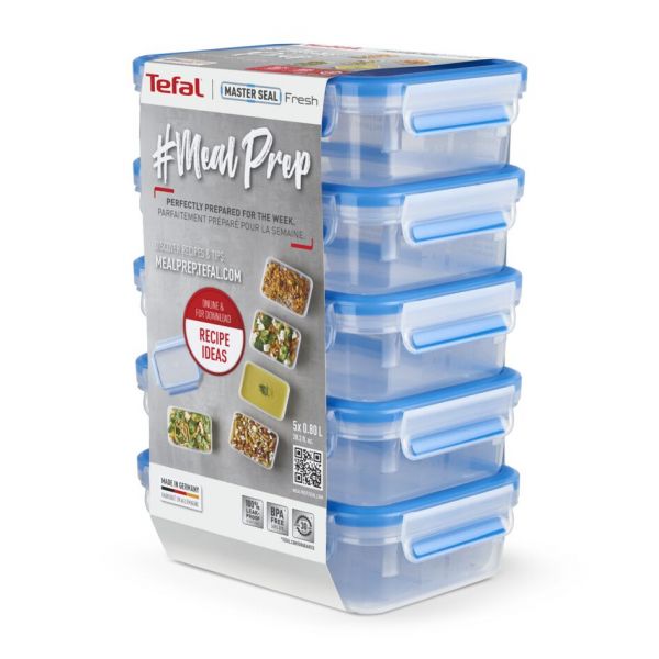 Masterseal Fresh– Meal Prep Set – Set Of 5 Pieces 0.8L