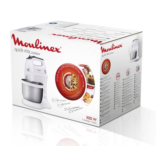 Batteur Avec Bol Quick Mix 300W Gris/Inox