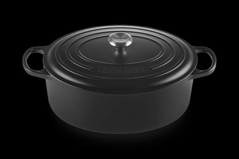 Cocotte Ovale en Fonte Émaillée avec Intérieur Noir 35cm Noir