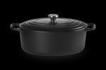 Cocotte Ovale en Fonte Émaillée avec Intérieur Noir 35cm Noir
