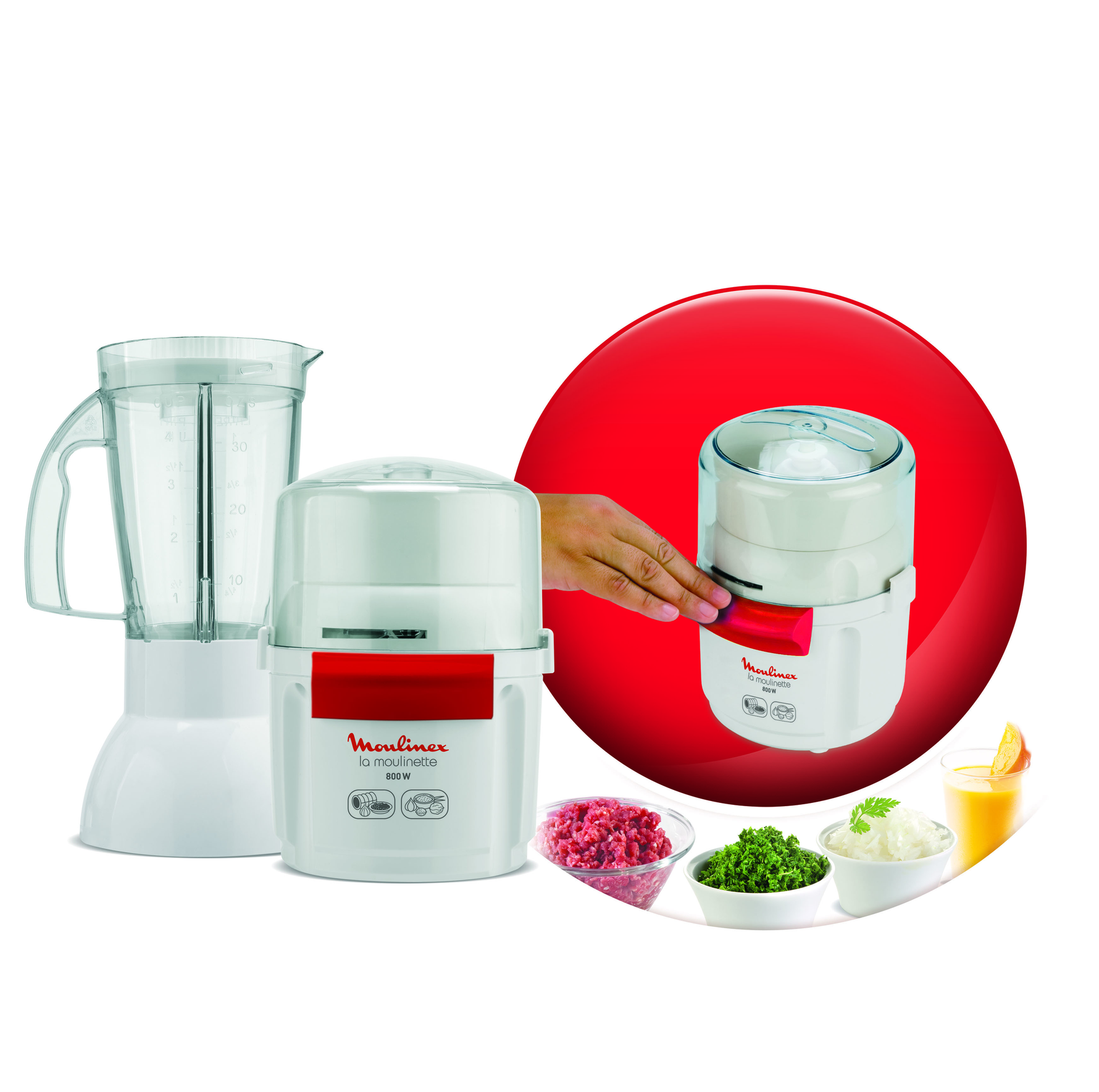 Moulinette 800W Avec Bol 1.5L