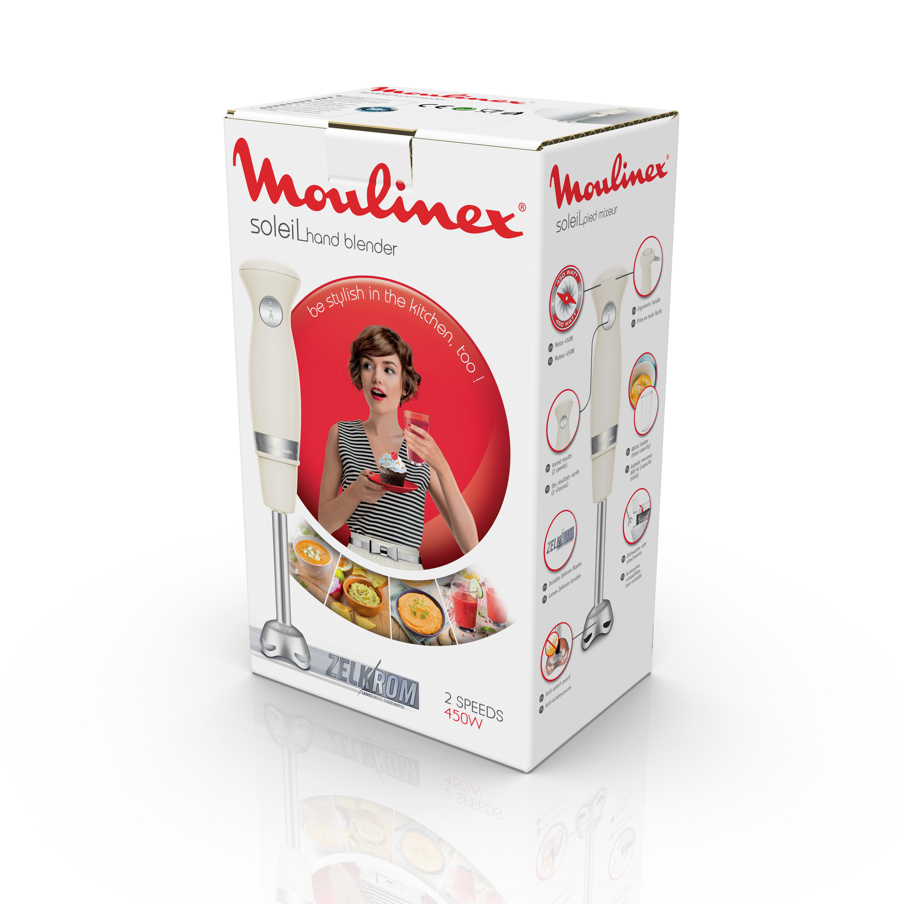 Mixeur Plongeant Soleil 450W Ivoire